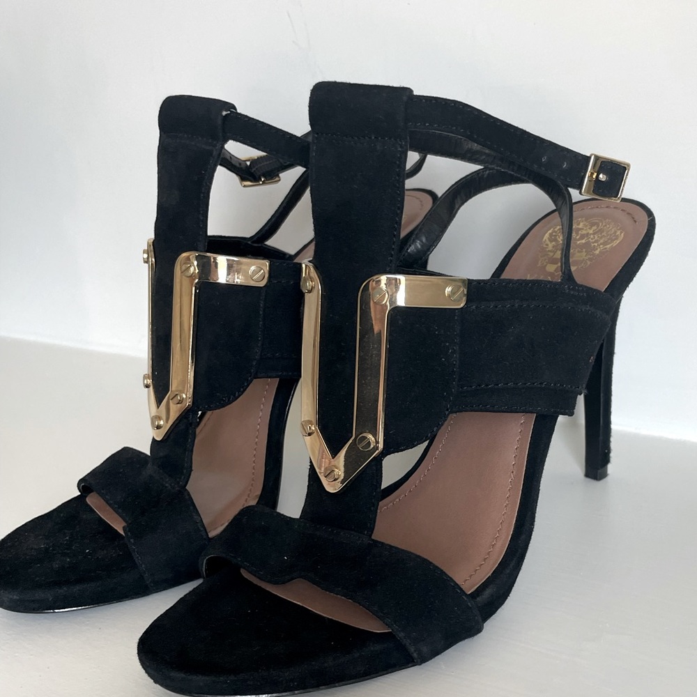 Black velvet heels